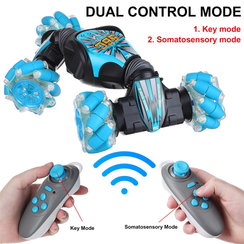 RC Stunt Car Gesture Sensor 2.4G 4WD Flip LED Light Music Remote Control Off-Road Truck Vehicle Model Toy